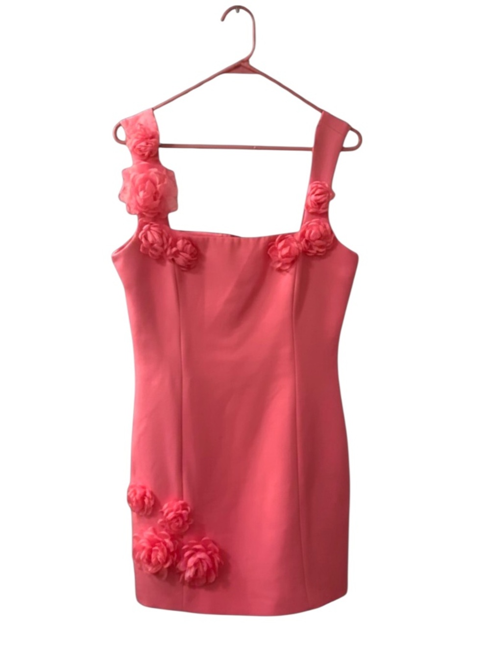 NWOT Elliatt Trompe Rosette Minidress Hot Pink 3D Floral Appliqué S $200 - Picture 7 of 7